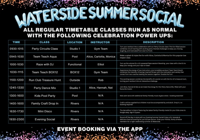 Waterside time table